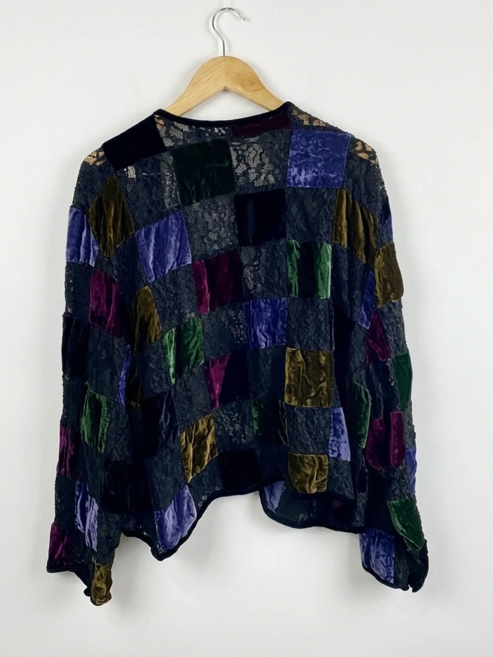 Vintage WR II Velvet Patchwork Lace Jacket Whimsigoth Boho Made‎ in USA M/L